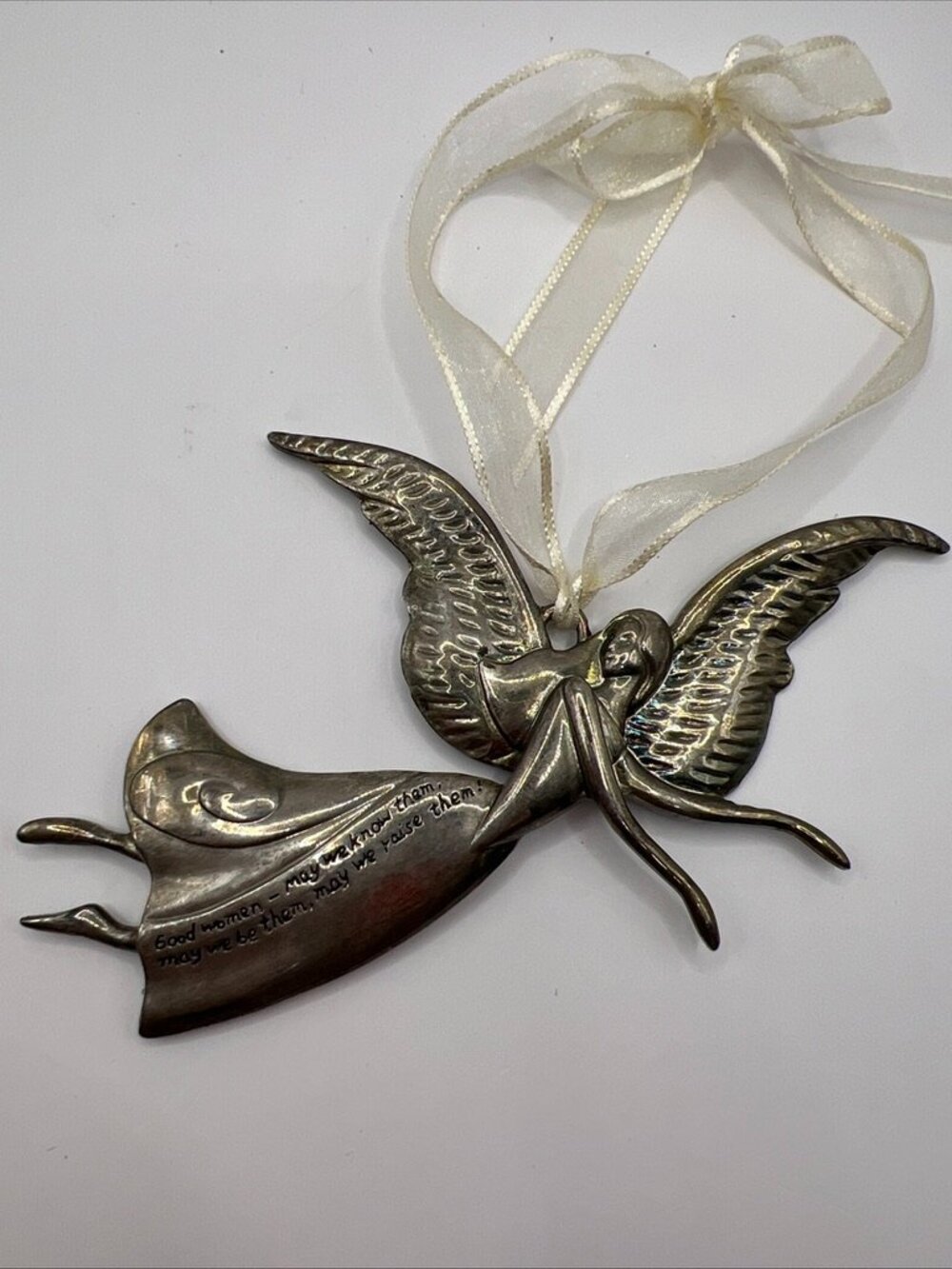 Angelic Reflections Pewter Ornament “good women” Quote Inscription 6x4”